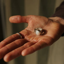 Load image into Gallery viewer, Pearl Ring + Thick Band
