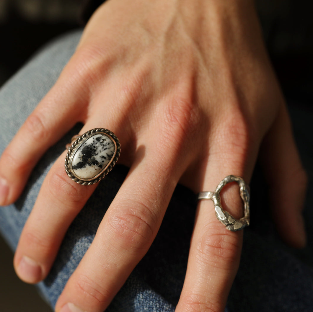 Hunky White Buffalo Ring