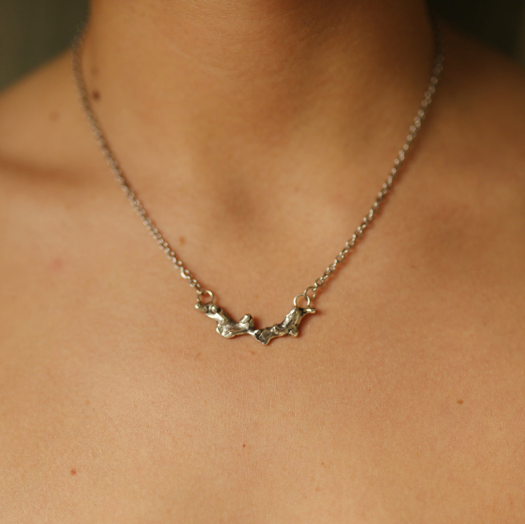 Funky Solid Silver Bar Necklace