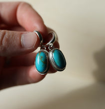 Load image into Gallery viewer, Bright Turquoise Huggie Earrings
