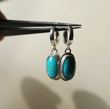 Load image into Gallery viewer, Bright Turquoise Huggie Earrings
