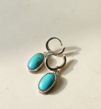 Load image into Gallery viewer, Bright Turquoise Huggie Earrings
